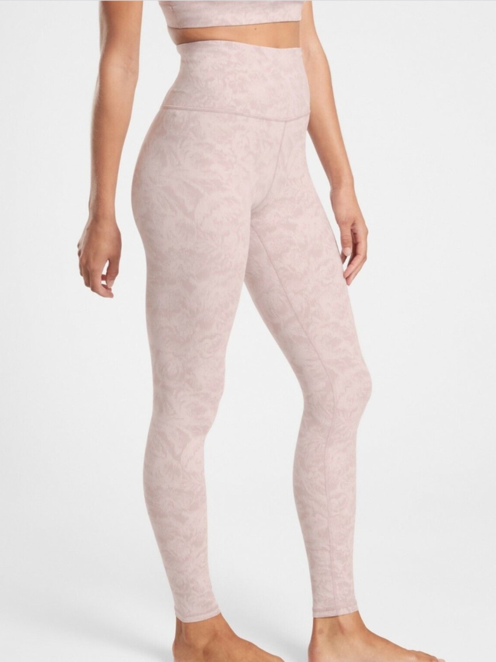 Athleta Elation Textured High Rise Tight Leggings Frosted Floral